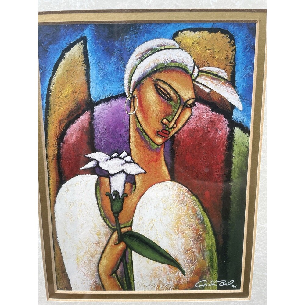 LaShun Beal Gracious 1994 Signed Numbered Art Print Framed Black Art 16x14